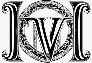 Letter M into a gothic 
style tattoo idea