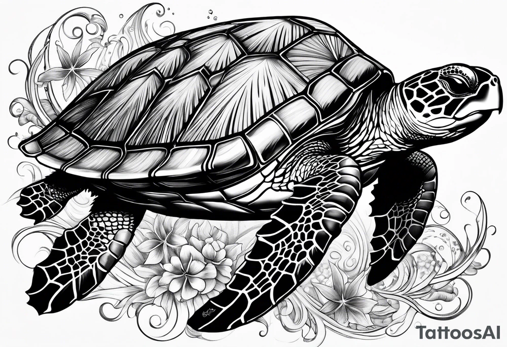 sea turtle star fish tattoo idea