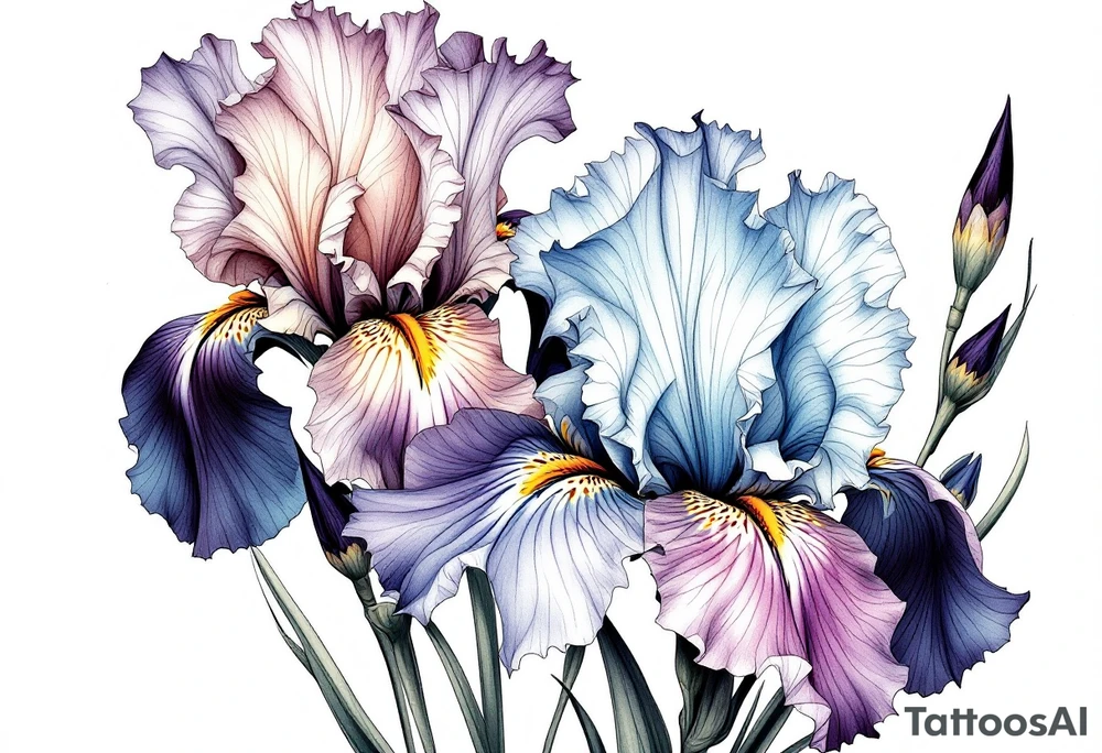Irises flowers ornement tattoo idea