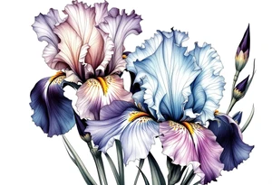 Irises flowers ornement tattoo idea