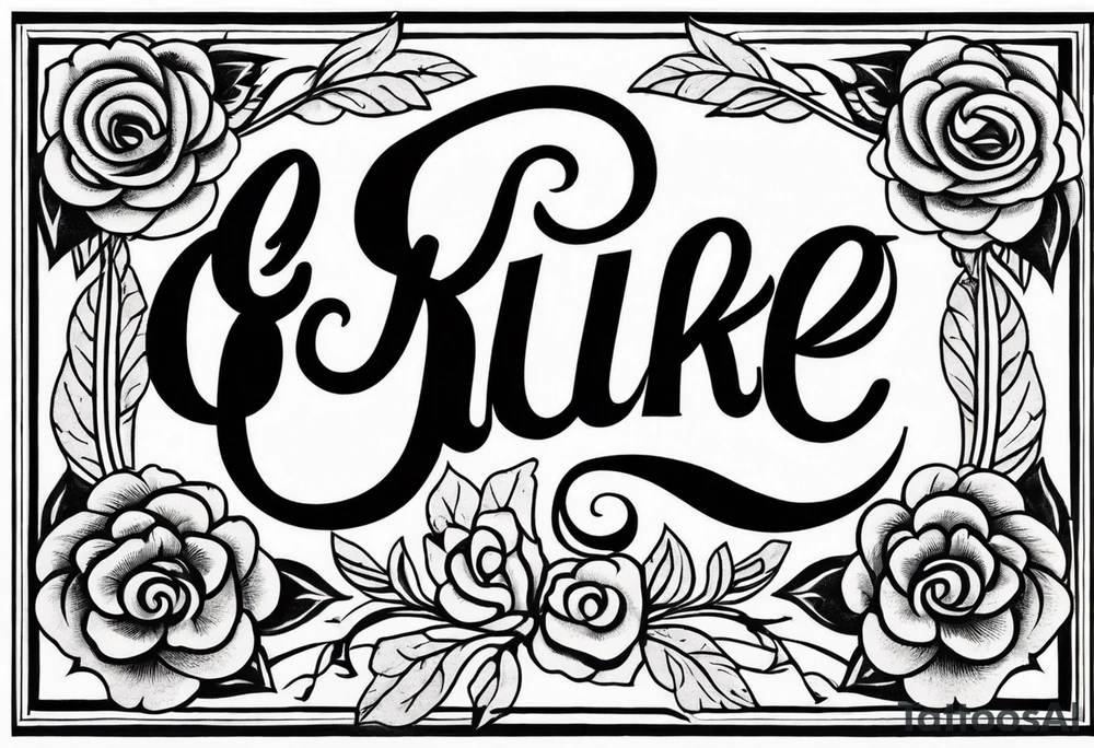 Anika Rose in vintage typography lettering tattoo idea