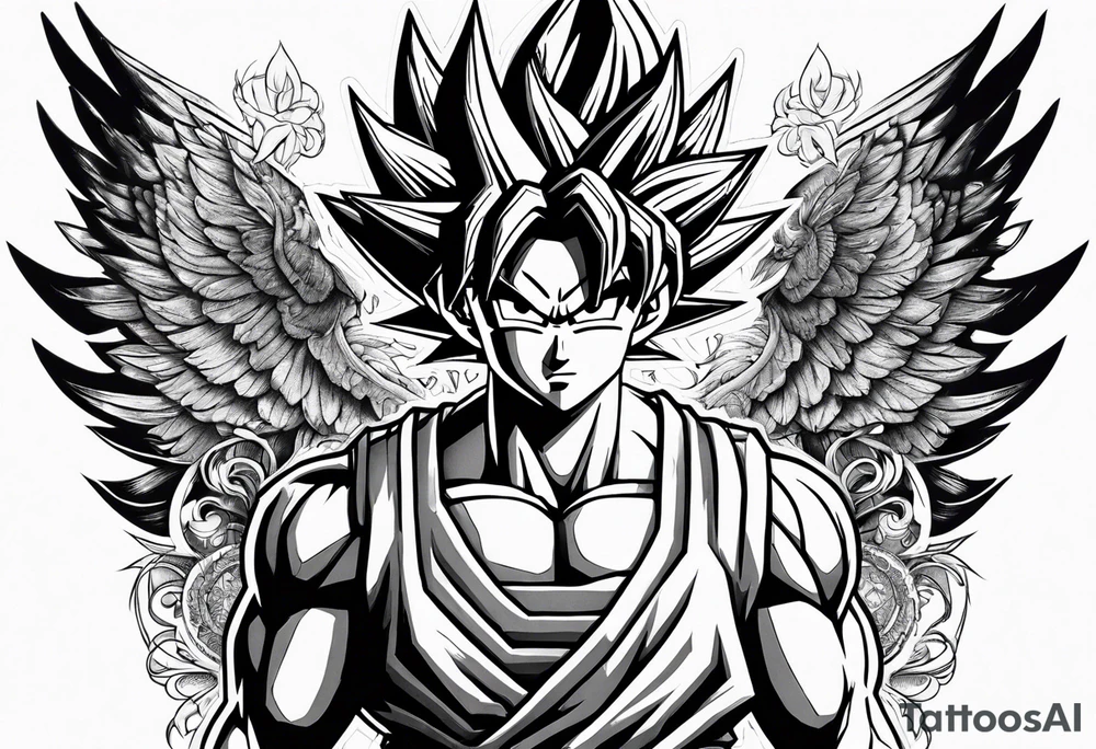 Son goku With wings tattoo idea