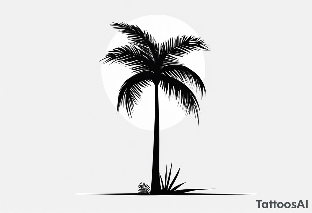 A lonely palm tree tattoo idea