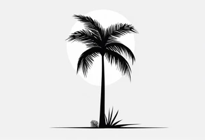 A lonely palm tree tattoo idea