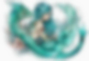 a mermaid dragon hybrid with turquoise scales by the ocean tattoo idea