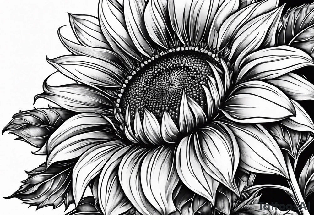 Colorful sunflower arm sleeve tattoo idea
