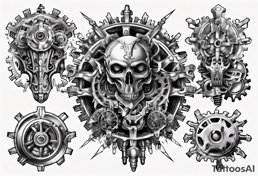 Gears and cogs armor tattoo idea