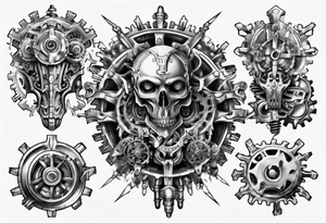 Gears and cogs armor tattoo idea