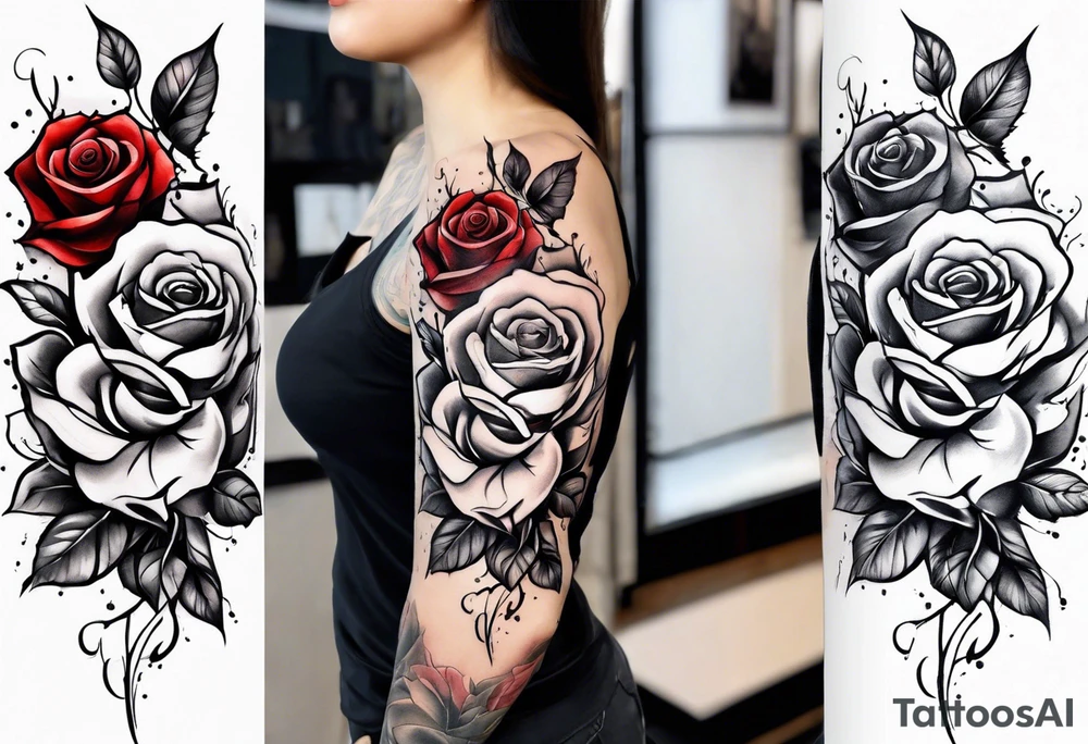 Roses on shoulders tattoo idea
