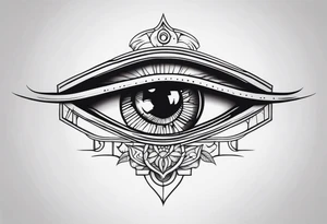 Band tool eye on elbow tattoo idea