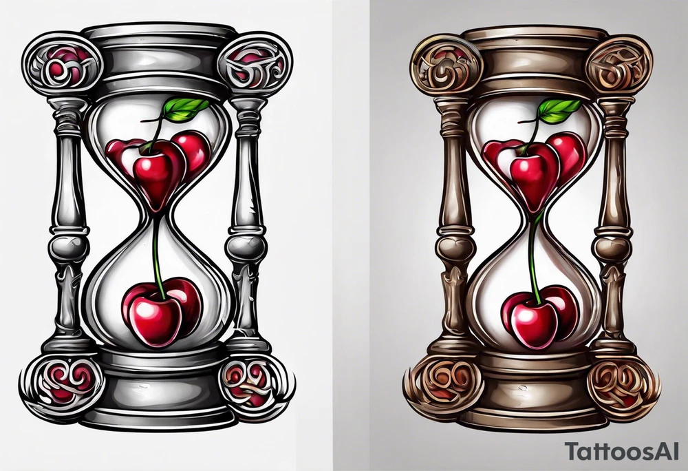 Cherry hourglass tattoo idea