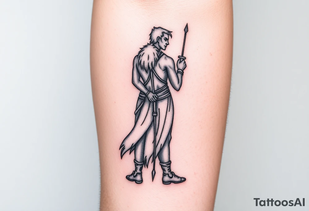 Warrior and Peace standing back to back tattoo idea