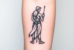 Warrior and Peace standing back to back tattoo idea