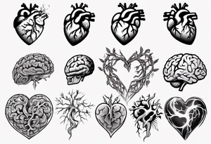 Heart and brain tattoo idea