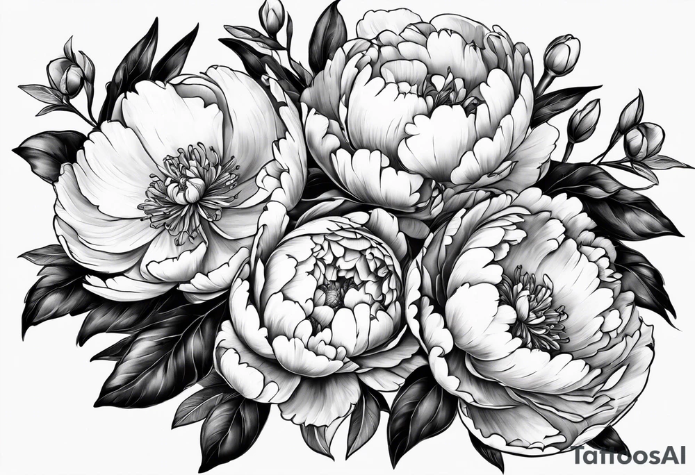 box peonies tattoo idea