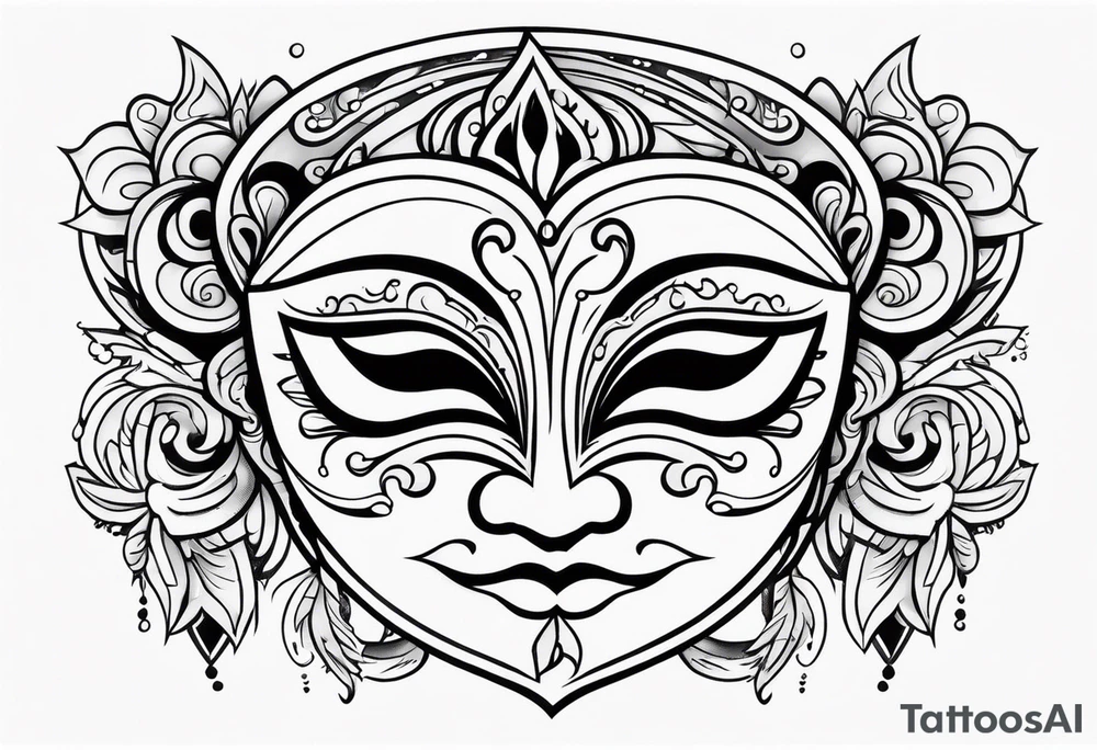 Classic Theatrical crying mask tattoo idea