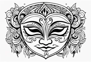 Classic Theatrical crying mask tattoo idea