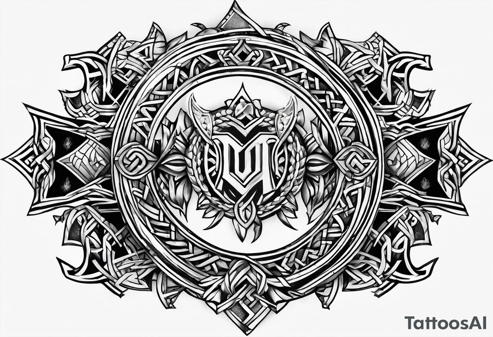 Nordic rune of viking warriors tattoo idea