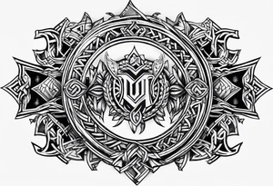 Nordic rune of viking warriors tattoo idea