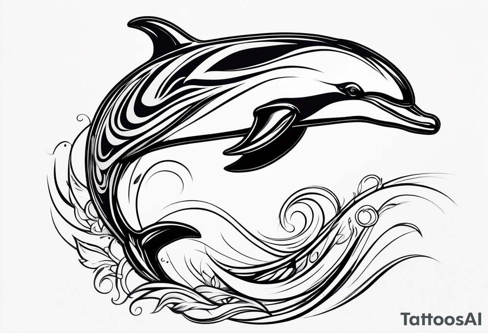 simple dolphin representing victory tattoo idea