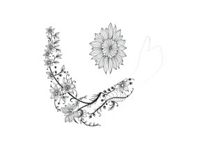bold line shaman and witch style no flower tattoo idea