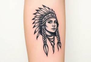 Female Native American woman tattoo idea