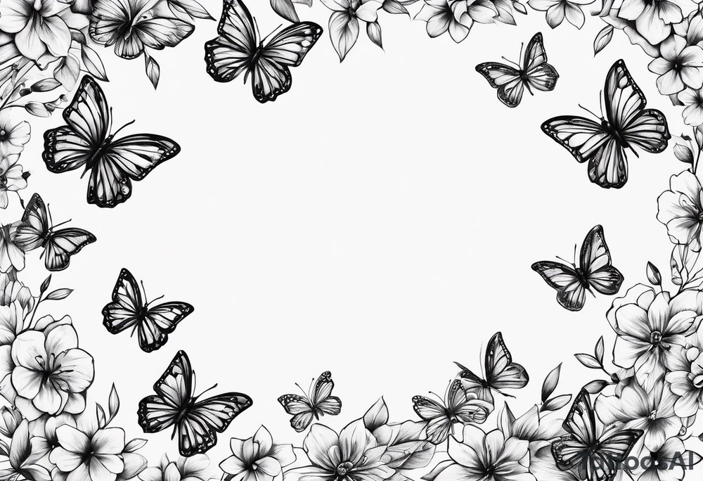 tiny butterflies trailing tattoo idea