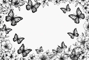 tiny butterflies trailing tattoo idea