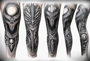 H.R Giger style knee tattoo tattoo idea