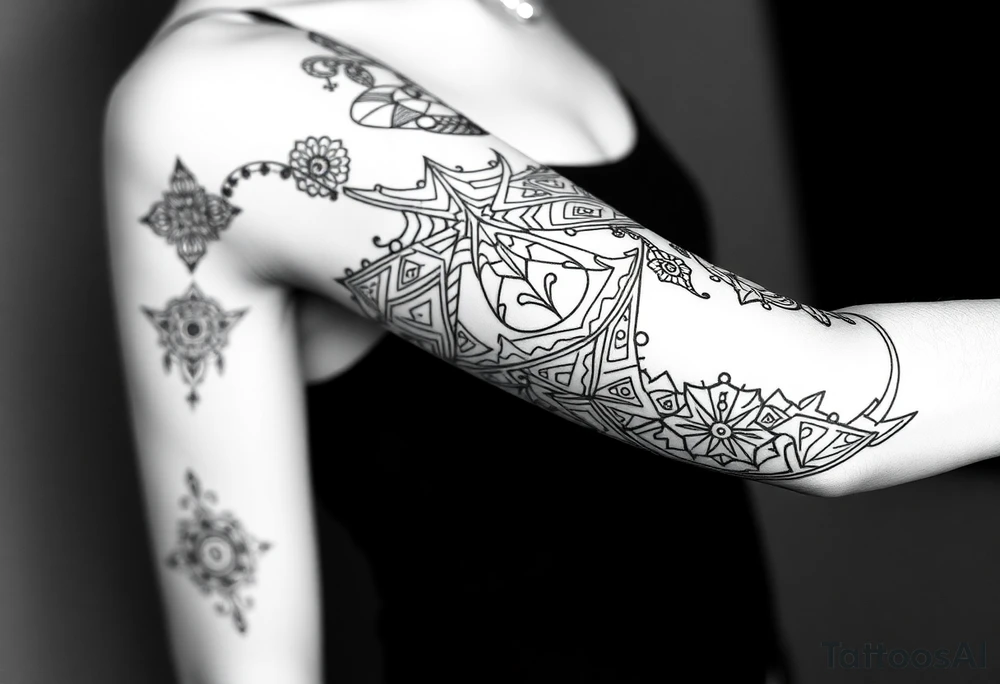 bold line shamanstyle tattoo idea