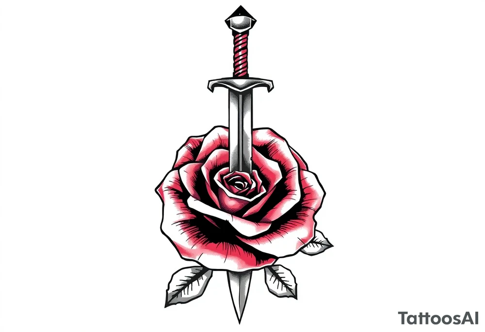 broken sword through a rose tattoo idea