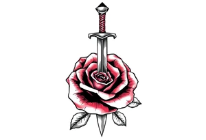 broken sword through a rose tattoo idea