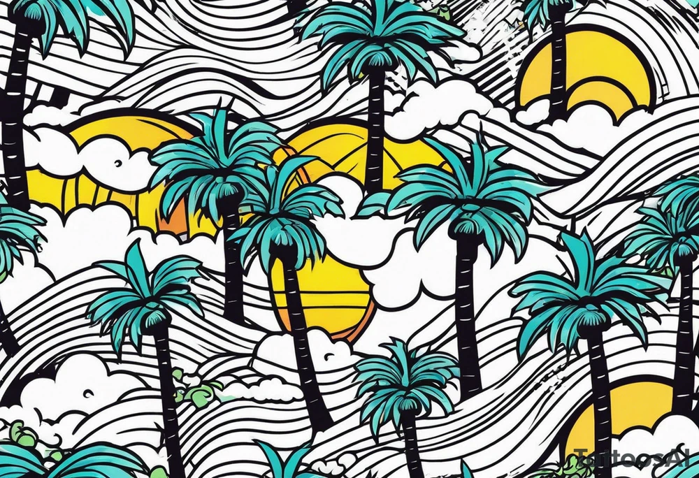 Palm trees, money tattoo idea
