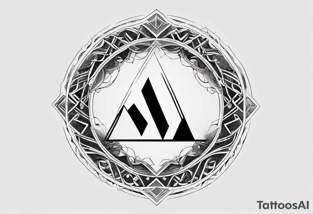 letter delta inside a chain circle, subtle, womanly, simplistic tattoo idea