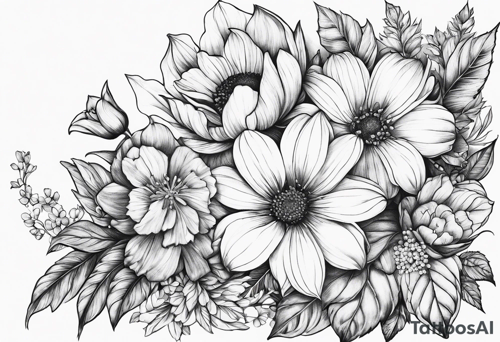 The month of October flowers tattoo idea