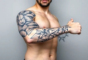 bold line ornamentaali vegvisor tattoo idea