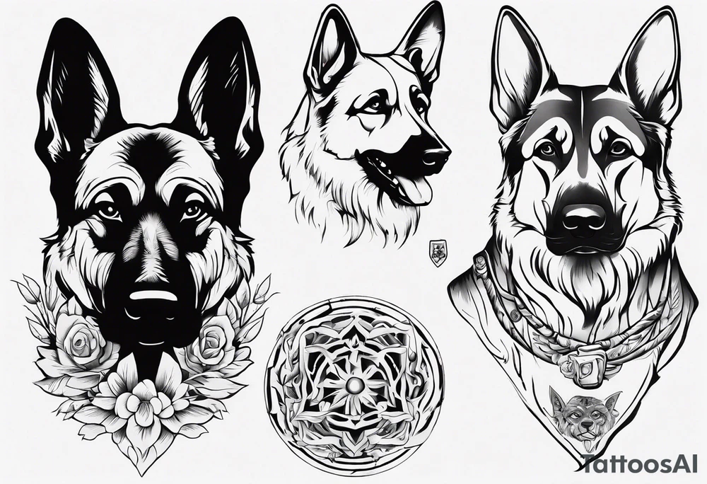 German shepherd dog tattoo idea