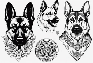 German shepherd dog tattoo idea