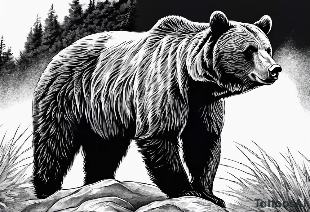 California bear flag tattoo idea