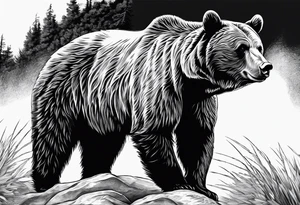California bear flag tattoo idea