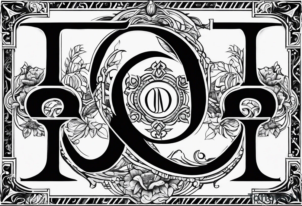 Greek Capital Letter Omega symbol black magic style tattoo idea