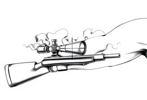 2d sniper scope crosshairs with smoke in background tattoo idea