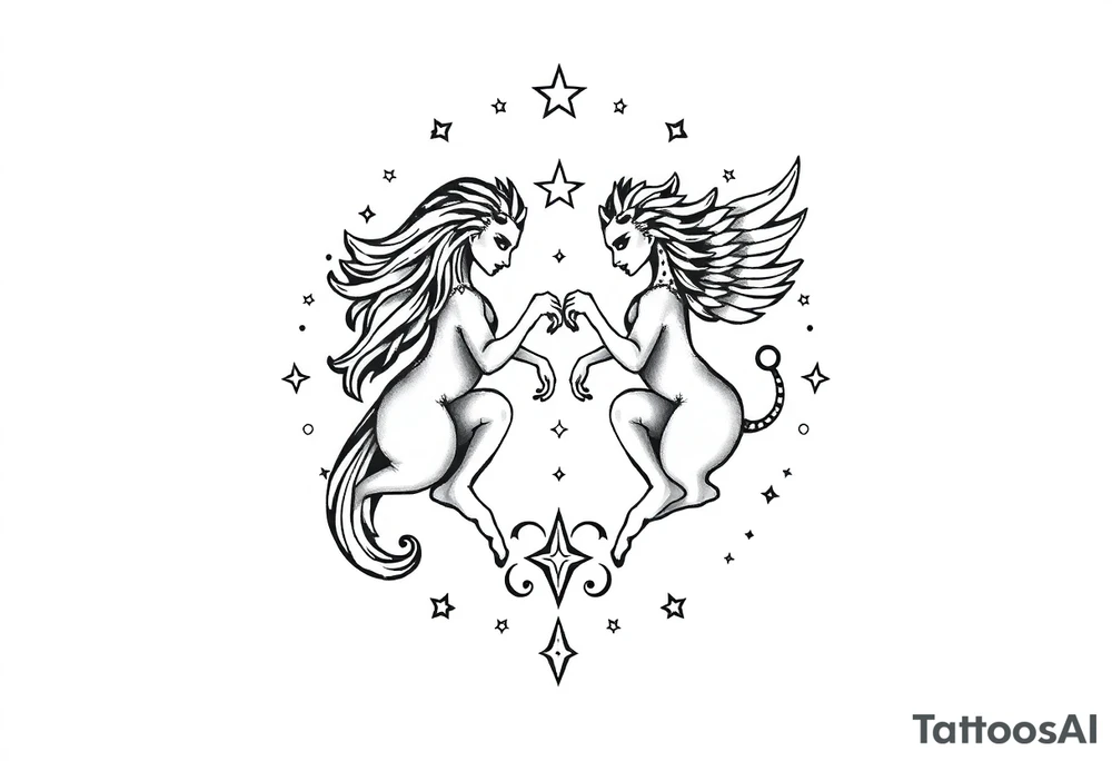 Gemini star constellation tattoo idea
