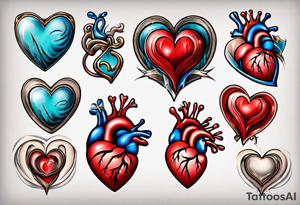 3d heart tattoo idea