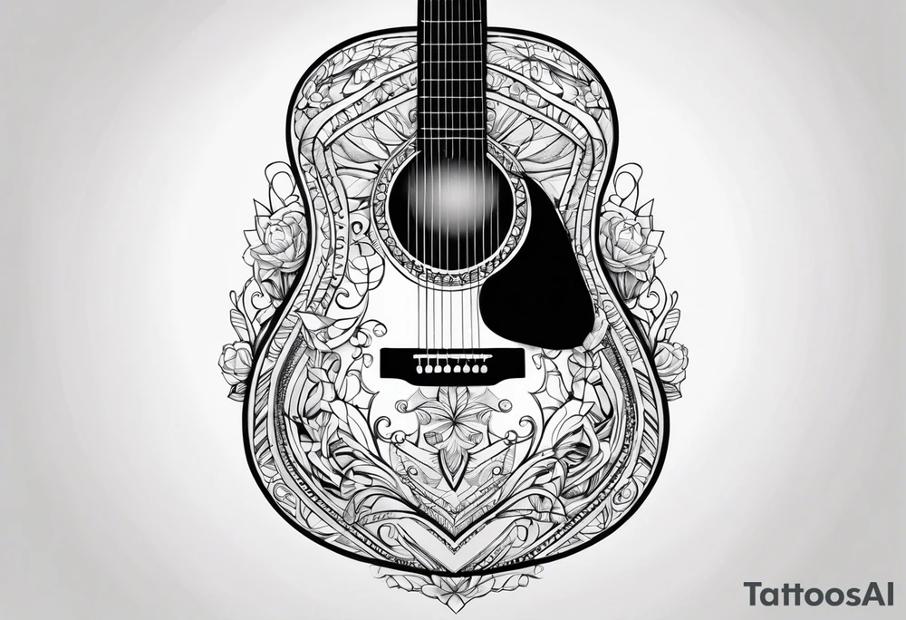 guitar blue tattoo idea
