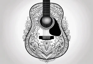guitar blue tattoo idea