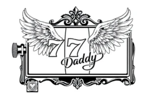 Slot machine with 777 and the word Daddy with angel wings tattoo idea