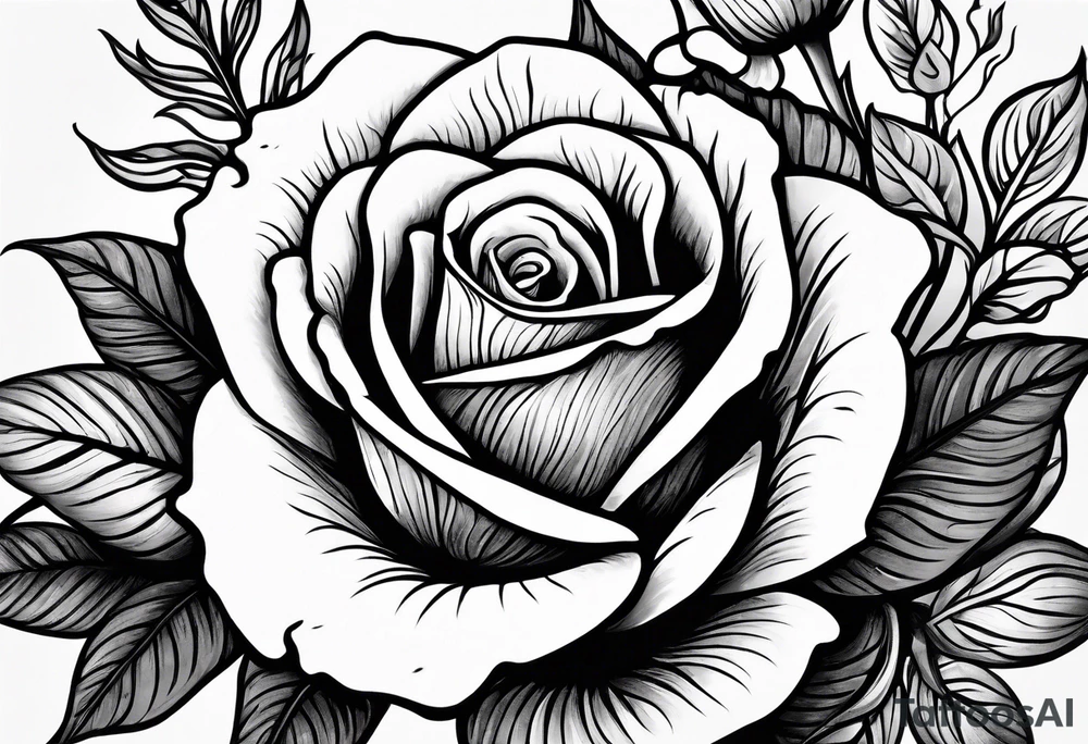 a human hand holding on to a single, long stem rose stem tattoo idea