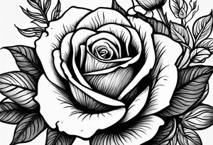 a human hand holding on to a single, long stem rose stem tattoo idea