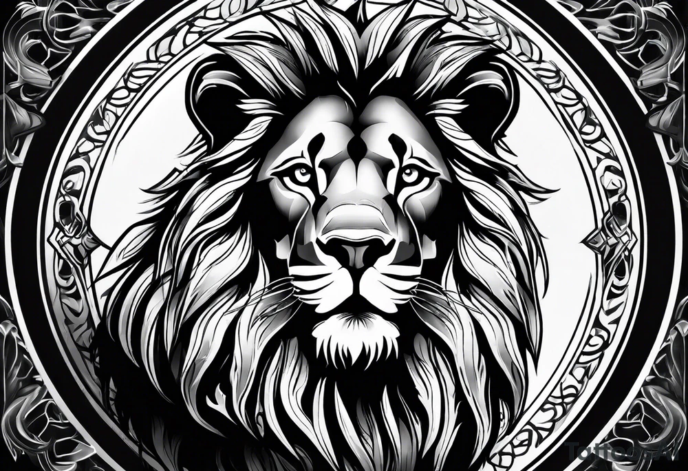 powerful majestic lion tattoo idea